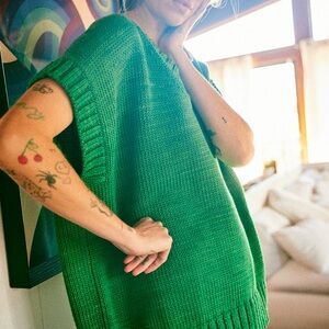 💚Misha&Puff V Neck Vest Pima Cotton Bottle Green One Size💚